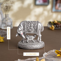 Kamdhenu Cow with Calf (Silver Plated) — view 8