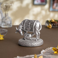 Kamdhenu Cow with Calf (Silver Plated) — view 11