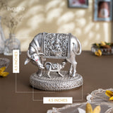 Kamdhenu Cow with Calf (Silver Plated) — view 14