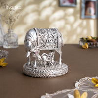 Kamdhenu Cow with Calf (Silver Plated) — view 16