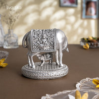 Kamdhenu Cow with Calf (Silver Plated) — view 18