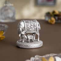 Kamdhenu Cow with Calf (Silver Plated) — view 4