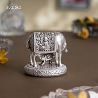 Kamdhenu Cow with Calf (Silver Plated) — view 6